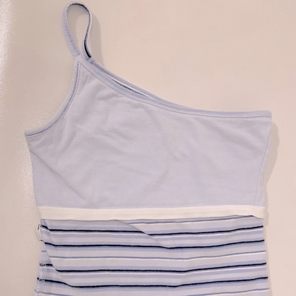 Hollister One Shoulder Blue Striped tank top - XS - Picture 5 of 7